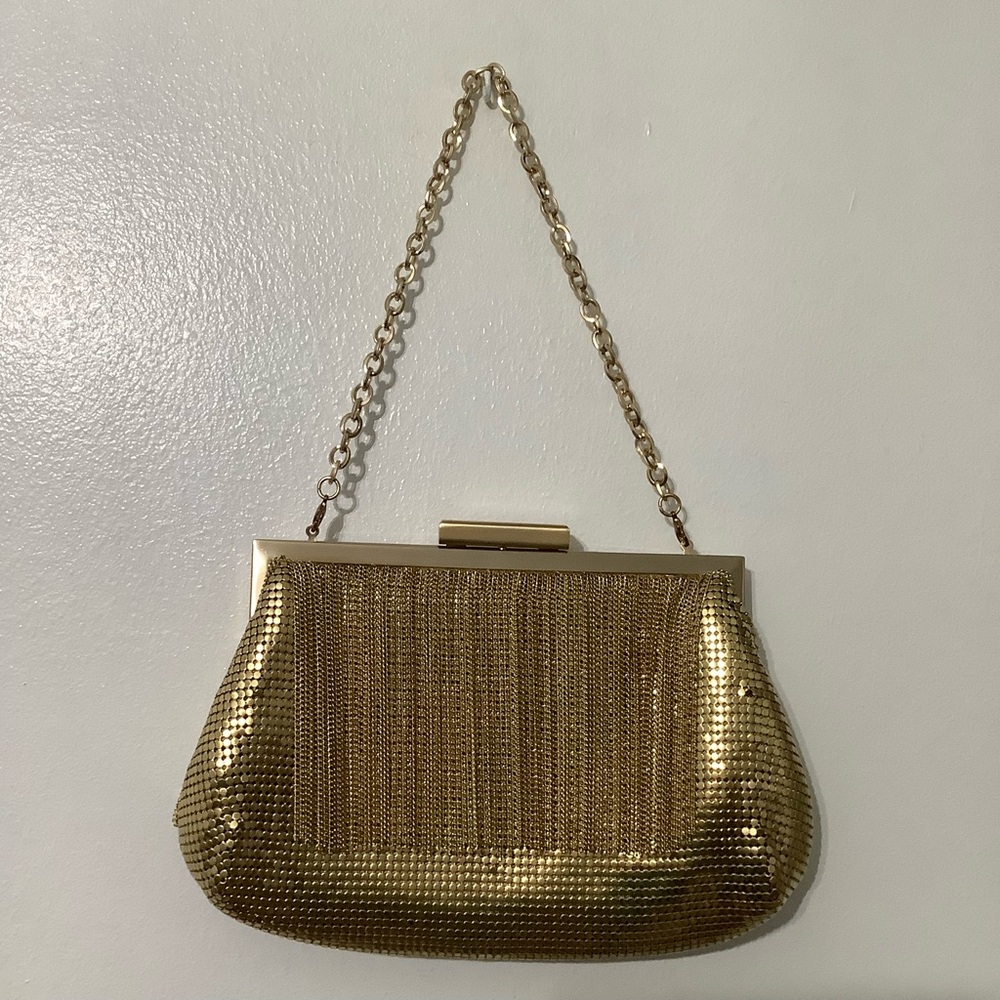 Whiting & Davis Vintage Gold Mesh Chainmail With Fringe Handbag Purse.